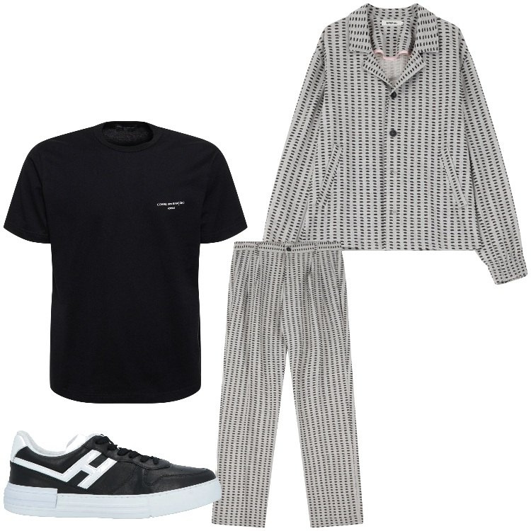 Outfit uomo - Coordinato. Stile Casual per Serata speciale. Abbinamento con sneakers, pantaloni, cappotti, t-shirt.