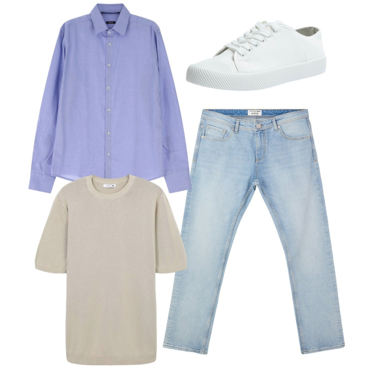 Outfit uomo - City. Stile Casual per Tutti i giorni. Abbinamento con jeans, t-shirt, sneakers, camicie.