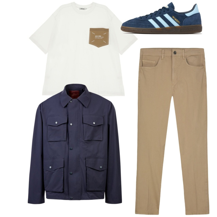 Outfit uomo - City. Stile Casual per Tutti i giorni. Abbinamento con t-shirt, pantaloni, giacche, sneakers.