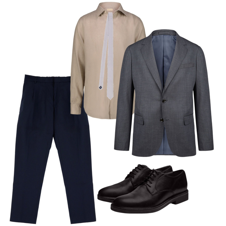 Outfit uomo - Domenica si esce. Stile Business/Elegante per Serata speciale. Abbinamento con pantaloni, scarpe stringate, abiti, camicie, cravatte.