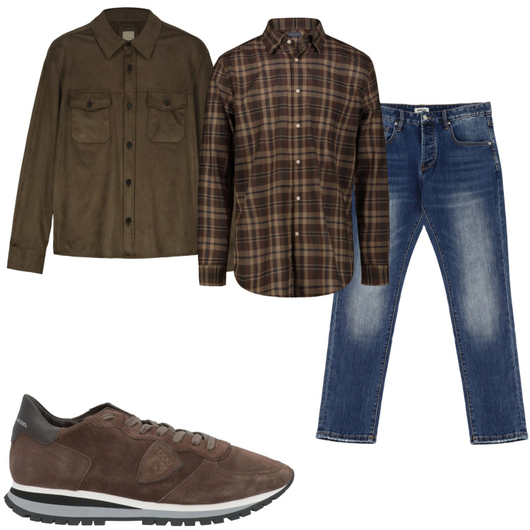 Outfit uomo - Casual nel tempo libero. Stile Casual per Tutti i giorni. Abbinamento con sneakers, jeans dritti, giacche, camicie.
