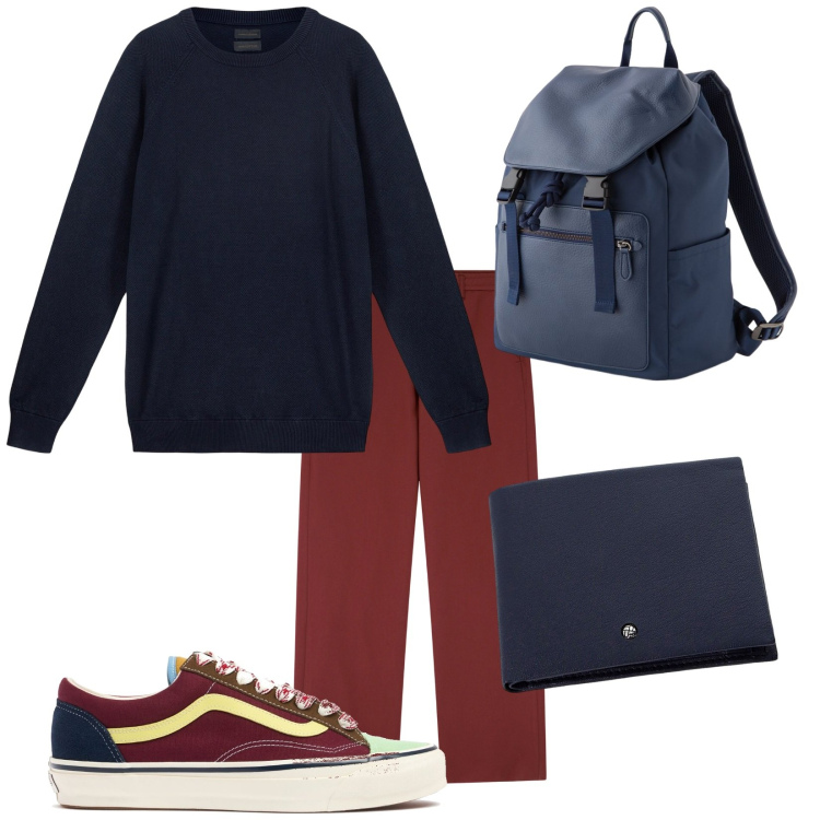Outfit uomo - Total look #2095946. Stile Casual per Tutti i giorni. Abbinamento con pantaloni, portafogli, borse sportive, maglieria, sneakers.