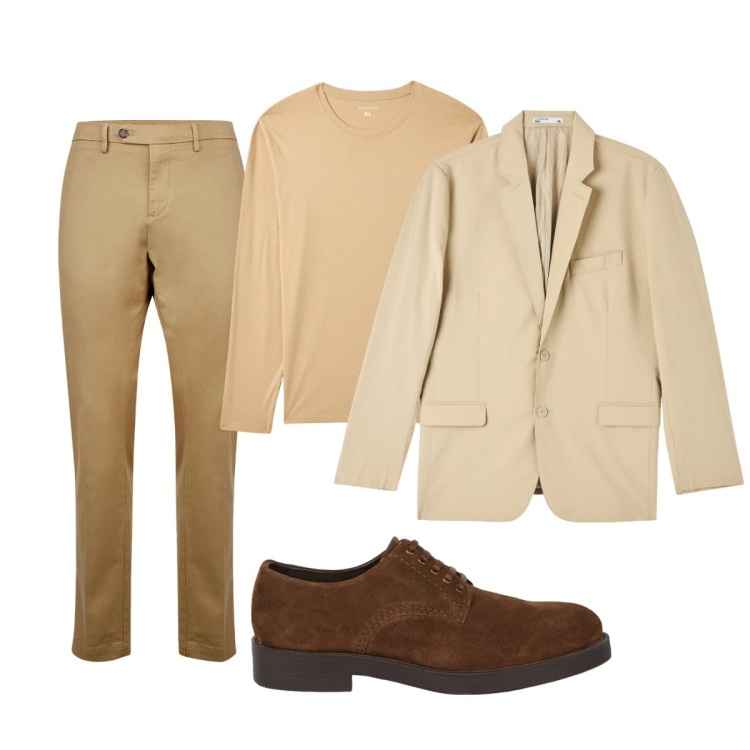 Outfit uomo - Total look #2095993. Stile Business/Elegante per Ufficio. Abbinamento con giacche, maglieria, pantaloni chino, scarpe stringate.