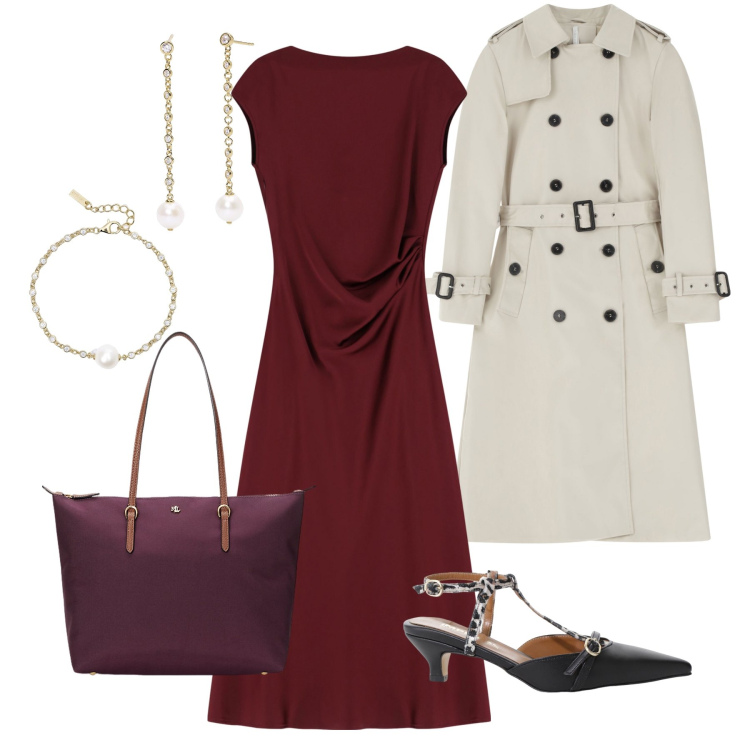 Outfit donna - Ufficio con stile. Stile Sexy per Ufficio. Abbinamento con orecchini, braccialetti, vestiti lunghi, trench, décolleté, borse tote.