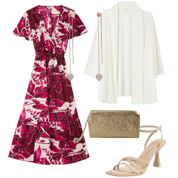 Outfit donna - Cerimonia terranova. per Cerimonia. Abbinamento con orecchini, pochette, blazer, vestiti lunghi, sandali col tacco.