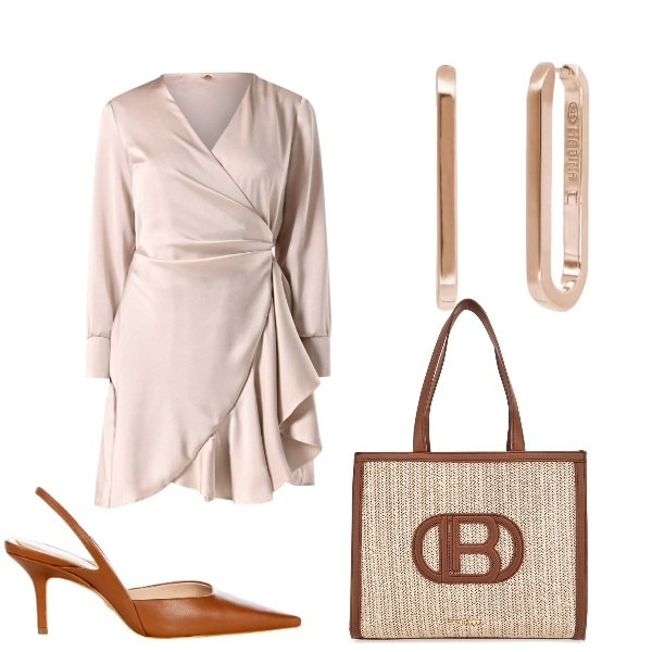 Outfit donna - Total look #2096446. Stile Chic per Cerimonia. Abbinamento con décolleté, vestiti, orecchini, borse a spalla.