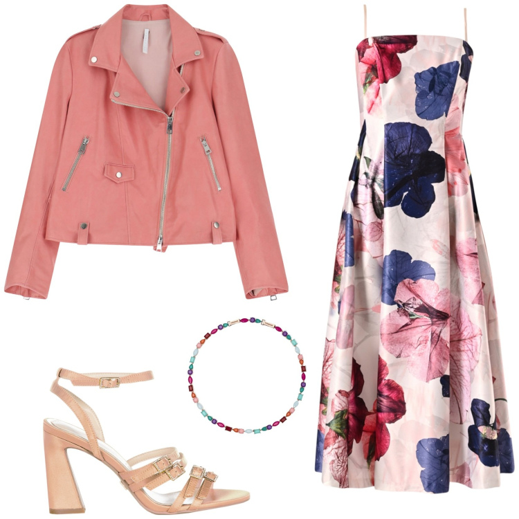 Outfit donna - Rosa Pastello - Leggero, sognante e vers. Stile Glamour per Cerimonia. Abbinamento con giacche, collane, vestiti midi/longuette, sandali col tacco.