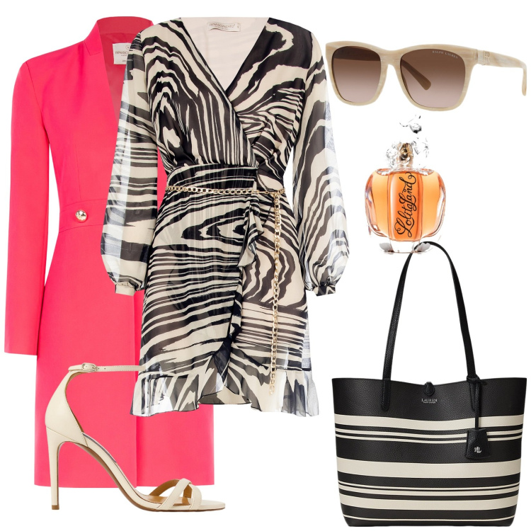 Outfit donna - Respiriamo l\'aria... È primavera. Stile Romantica per Cerimonia. Abbinamento con profumi, vestiti, trench, occhiali da sole, borse tote, sandali col tacco.