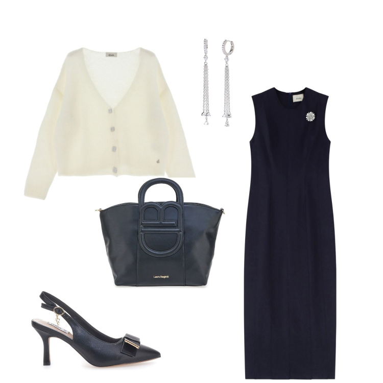 Outfit donna - Viaggio a Siviglia. Stile Romantica per Serata fuori. Abbinamento con orecchini, cardigans, vestiti midi/longuette, décolleté, borse a tracolla.