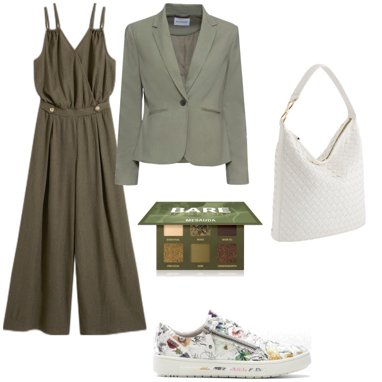 Outfit donna - Total look #2096658. Stile Casual per Tutti i giorni. Abbinamento con blazer, tute, sneakers, ombretti, borse a tracolla.