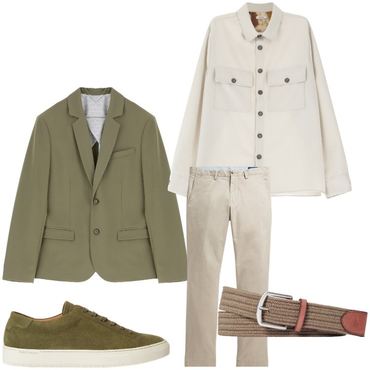 Outfit uomo - Un po´cosi. Stile Business/Elegante per Ufficio. Abbinamento con giacche, camicie, pantaloni, cinture, sneakers.