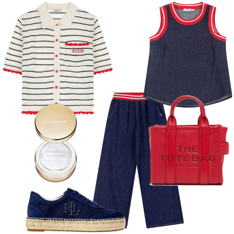 Outfit donna - Total look #2096777. Stile Trendy per Tutti i giorni. Abbinamento con ciprie, top, jeans, cardigans, sneakers, borse a tracolla.