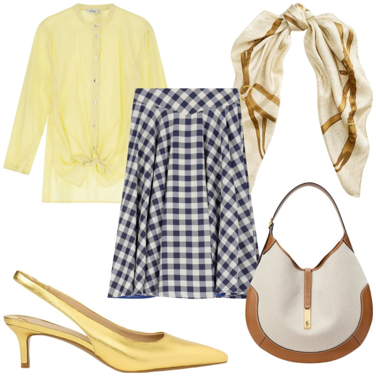 Outfit donna - Bantoa Mid Season Sale: giallo burro. Stile Trendy per Tutti i giorni. Abbinamento con gonne, camicie, décolleté, borse a spalla, foulard.