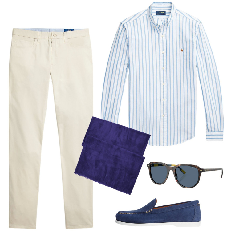 Outfit uomo - La pashmina. Stile Business/Elegante per Ufficio. Abbinamento con scarpe stringate, camicie, occhiali da sole, pantaloni, sciarpe.