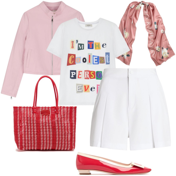 Outfit donna - Ballerine in primavera - @nike75. Stile Bon Ton per Tutti i giorni. Abbinamento con giacche, t-shirt, minigonne, foulard, ballerine, shopping bag.