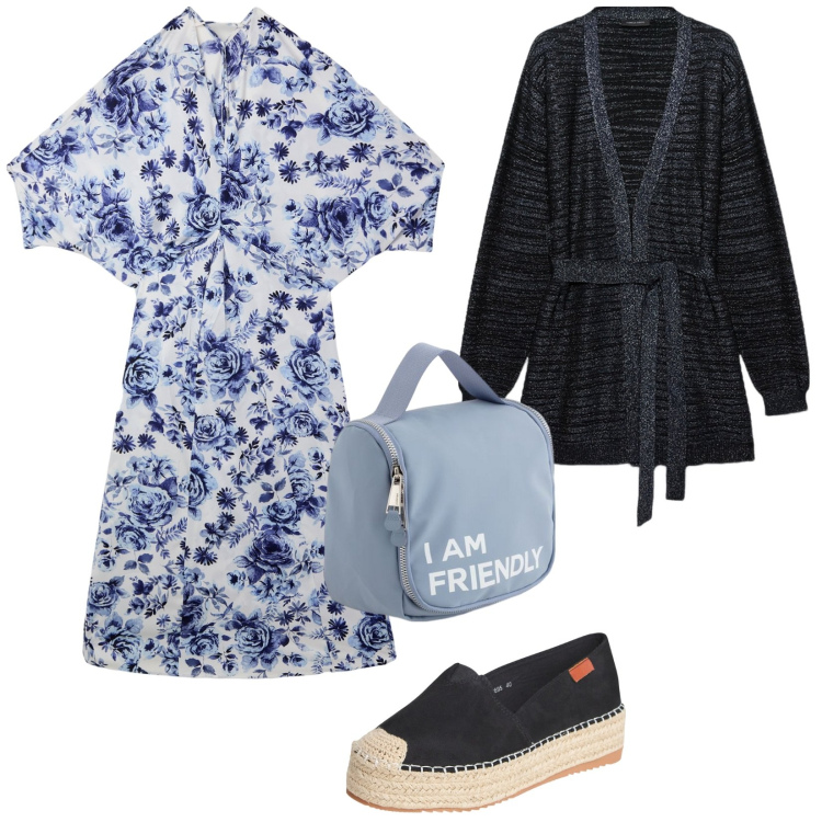 Outfit donna - Si va in campagna. per Cerimonia. Abbinamento con vestiti lunghi, espadrillas, cardigans, valigie.