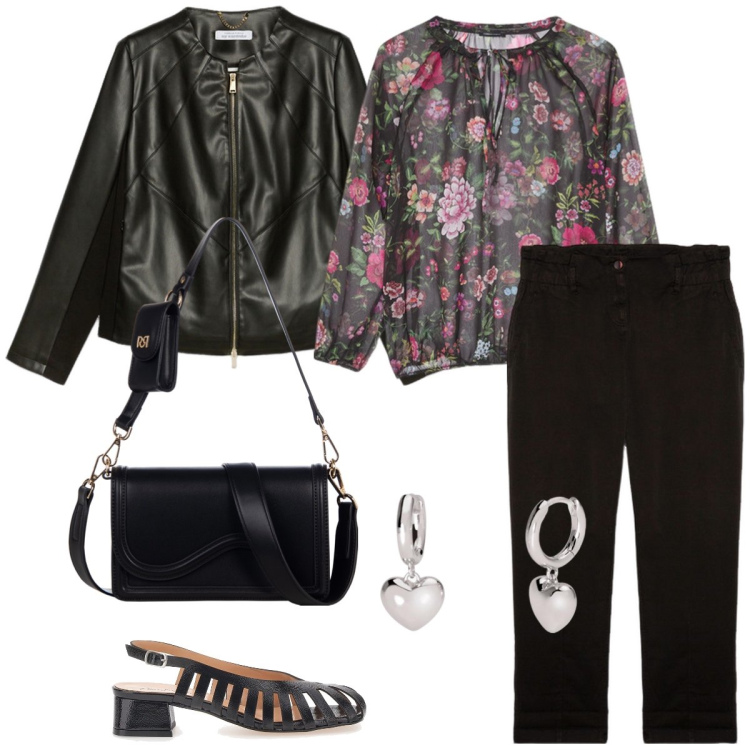 Outfit donna - Total look #2097194. Stile Casual per Tutti i giorni. Abbinamento con orecchini, pochette, pantaloni, bluse, décolleté, blazer.