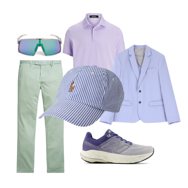 Outfit uomo - Relax & comfort. Stile Casual per Serata speciale. Abbinamento con sneakers, giacche, cappelli, polo, pantaloni chino, occhiali da sole.