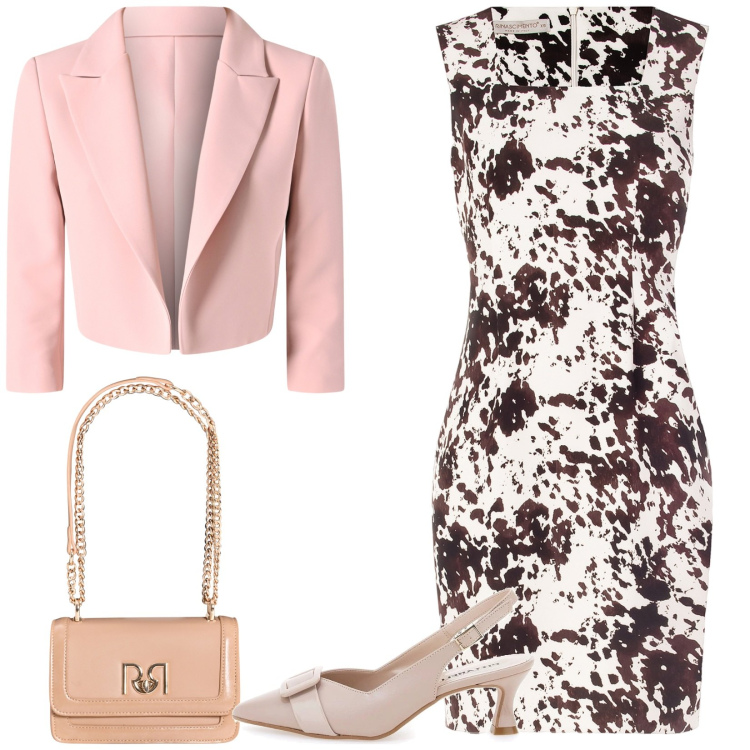 Outfit donna - Nuance cremose. Stile Glamour per Cerimonia. Abbinamento con vestiti a tubino, borse a tracolla, blazer, décolleté.