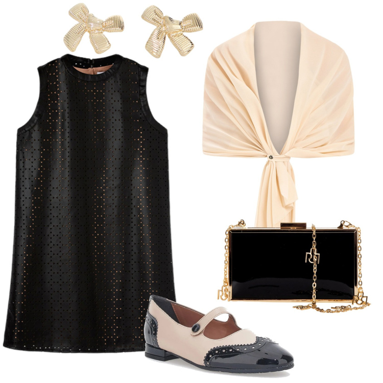 Outfit donna - Cerimonia in ballerine. Stile Bon Ton per Cerimonia. Abbinamento con pochette, scialli, orecchini, ballerine, vestiti a tubino.