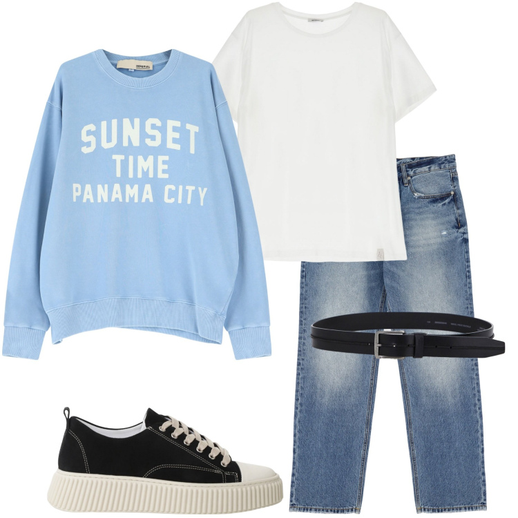 Outfit uomo - Imperial style. Stile Casual per Tutti i giorni. Abbinamento con jeans, sneakers, cinture, felpe, t-shirt.