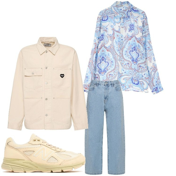 Outfit uomo - Quasi un mandala. Stile Casual per Tutti i giorni. Abbinamento con camicie, pantaloni, sneakers, giacche.