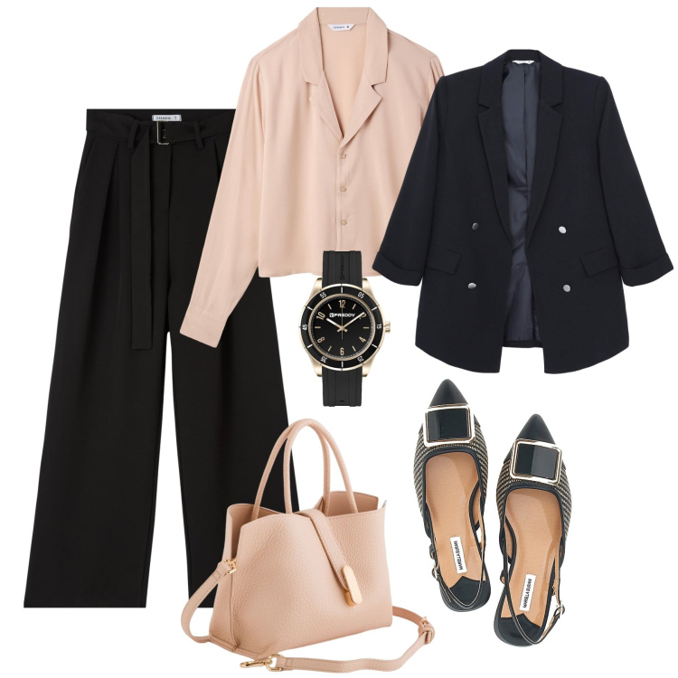 Outfit donna - Impeccabile da mattina a sera. Stile Bon Ton per Tutti i giorni. Abbinamento con blazer, camicie, pantaloni, orologi, ballerine, borse a mano.