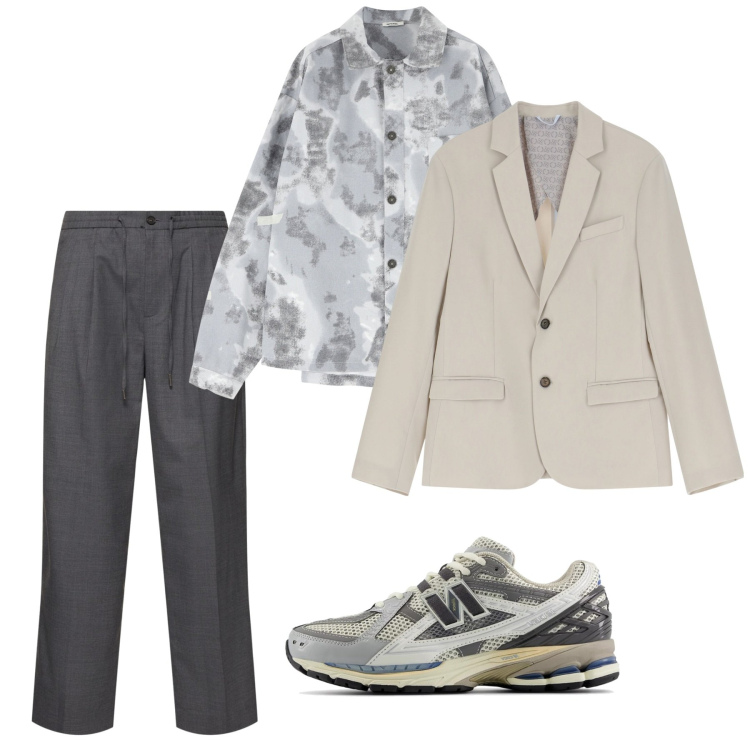 Outfit uomo - Neutri di Pasqua. Stile Trendy per Tutti i giorni. Abbinamento con sneakers, giacche, camicie, pantaloni.