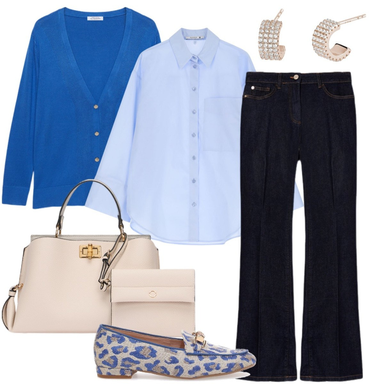 Outfit donna - Le ballerine decorate. Stile Bon Ton per Ufficio. Abbinamento con orecchini, camicie, cardigans, mocassini, borse a mano, jeans.