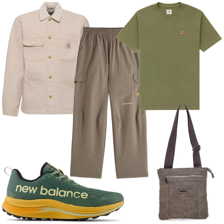 Outfit uomo - Total look #2098496. Stile Trendy per Tutti i giorni. Abbinamento con t-shirt, pantaloni, sneakers, portafogli, giacche.