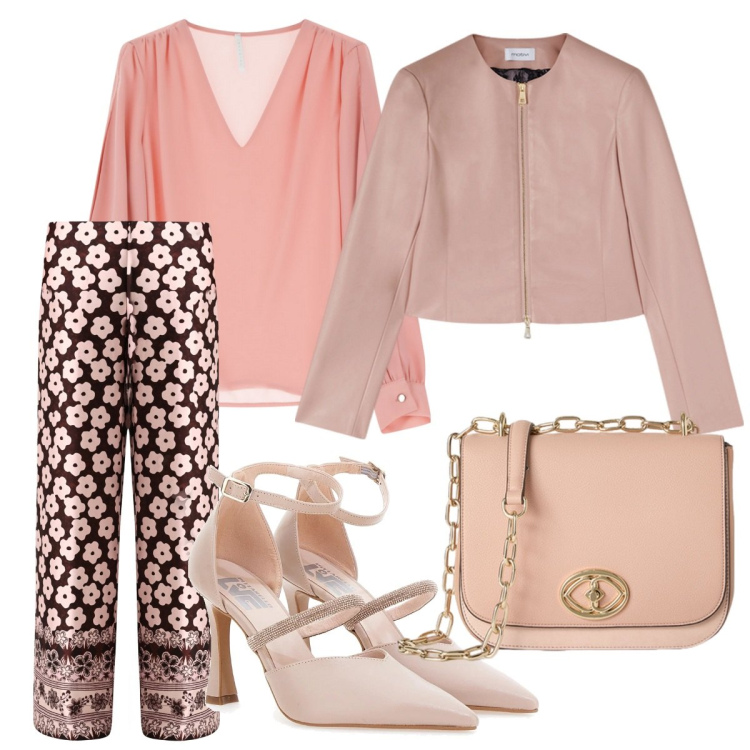 Outfit donna - After Hours. Stile Bon Ton per Serata fuori. Abbinamento con pantaloni a palazzo, camicie, décolleté, blazer, borse a tracolla.