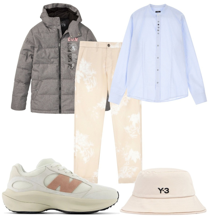 Outfit uomo - Total look #2098702. Stile Casual per Tutti i giorni. Abbinamento con giacche, sneakers, camicie, pantaloni, cappelli.
