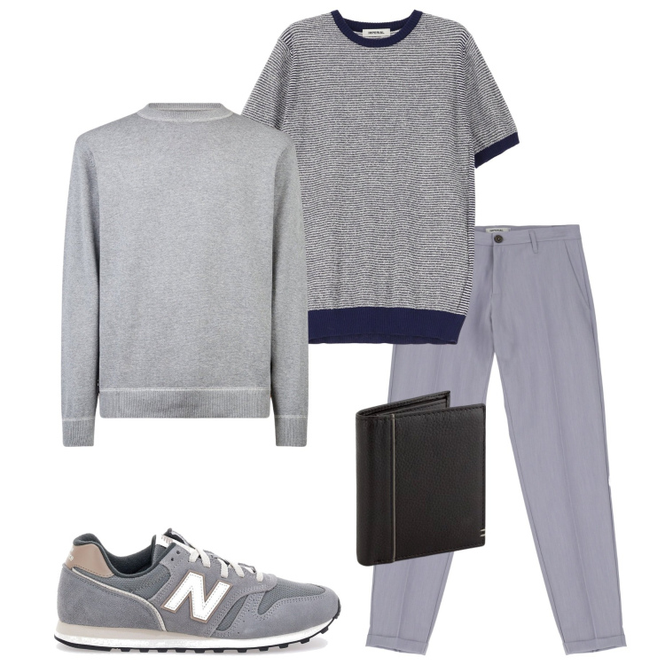 Outfit uomo - Tutti i giorni. Stile Casual per Tutti i giorni. Abbinamento con maglieria, pantaloni, sneakers, maglieria, portafogli.