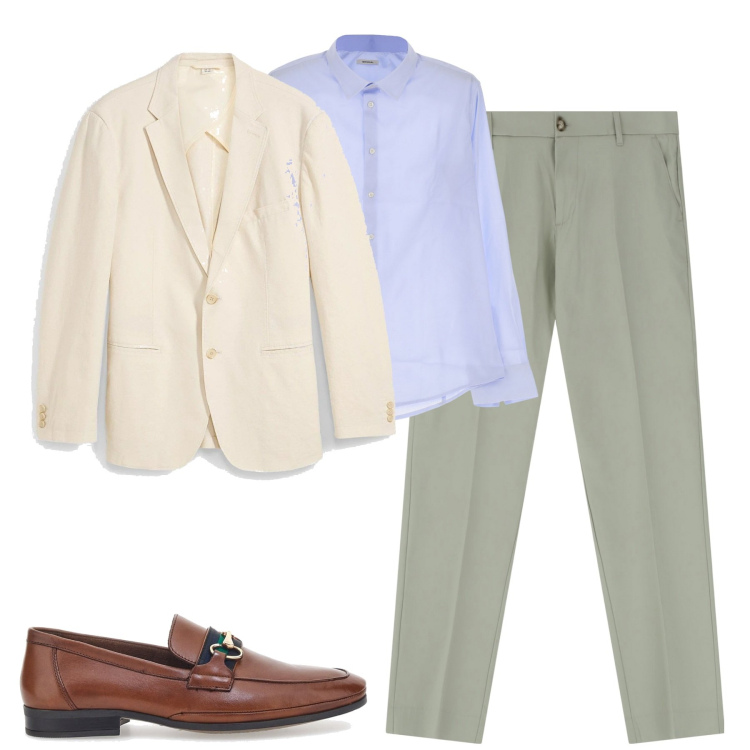 Outfit uomo - In ufficio. Stile Business/Elegante per Ufficio. Abbinamento con giacche, pantaloni, camicie, scarpe stringate.