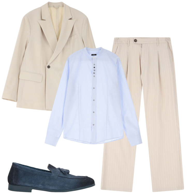 Outfit uomo - City. Stile Business/Elegante per Tutti i giorni. Abbinamento con scarpe stringate, camicie, giacche, pantaloni.