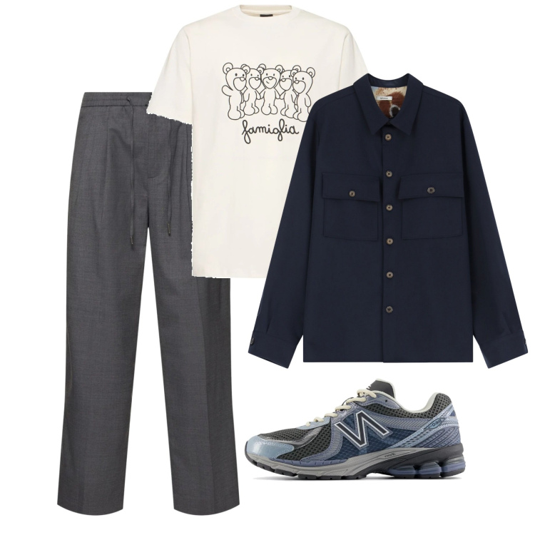 Outfit uomo - Pants classici e sneakers. Stile Trendy per Tutti i giorni. Abbinamento con sneakers, camicie, t-shirt, pantaloni.