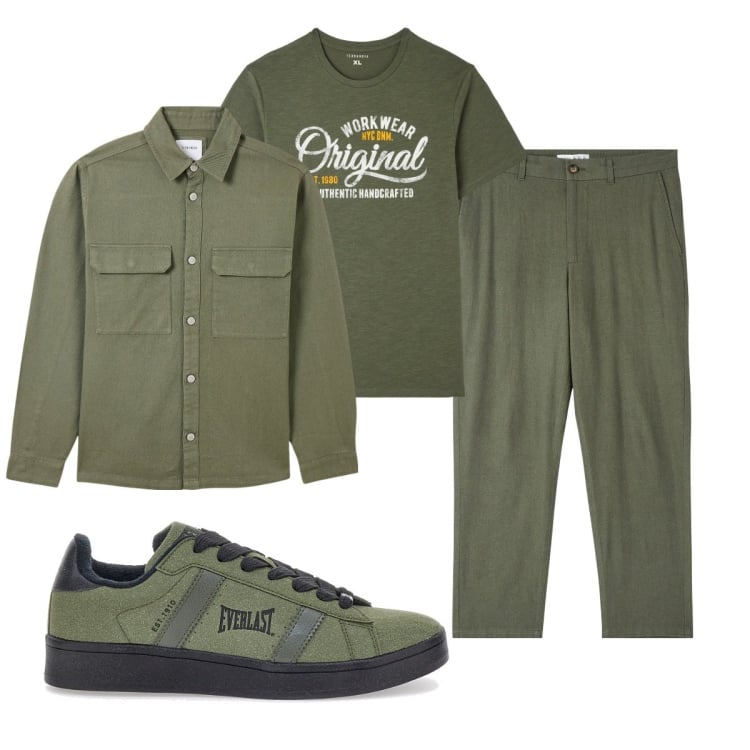 Outfit uomo - Total look #2099085. Stile Urban per Tutti i giorni. Abbinamento con pantaloni, t-shirt, cappotti, sneakers.
