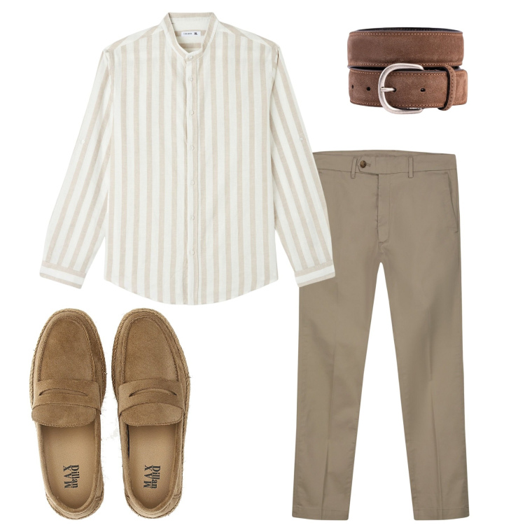 Outfit uomo - In ufficio. Stile Business/Elegante per Ufficio. Abbinamento con camicie, scarpe stringate, cinture, pantaloni chino.