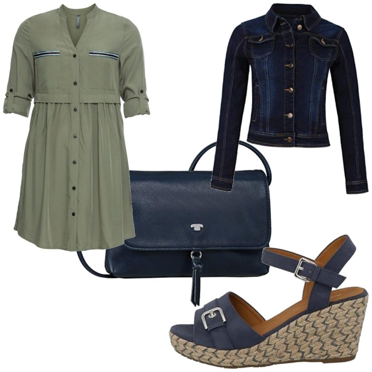 Outfit femme - Avril 2025. Style Tendance pour Tous les jours. Assortir avec robes chemisier, sandales, blazers, sacs en bandoulière.