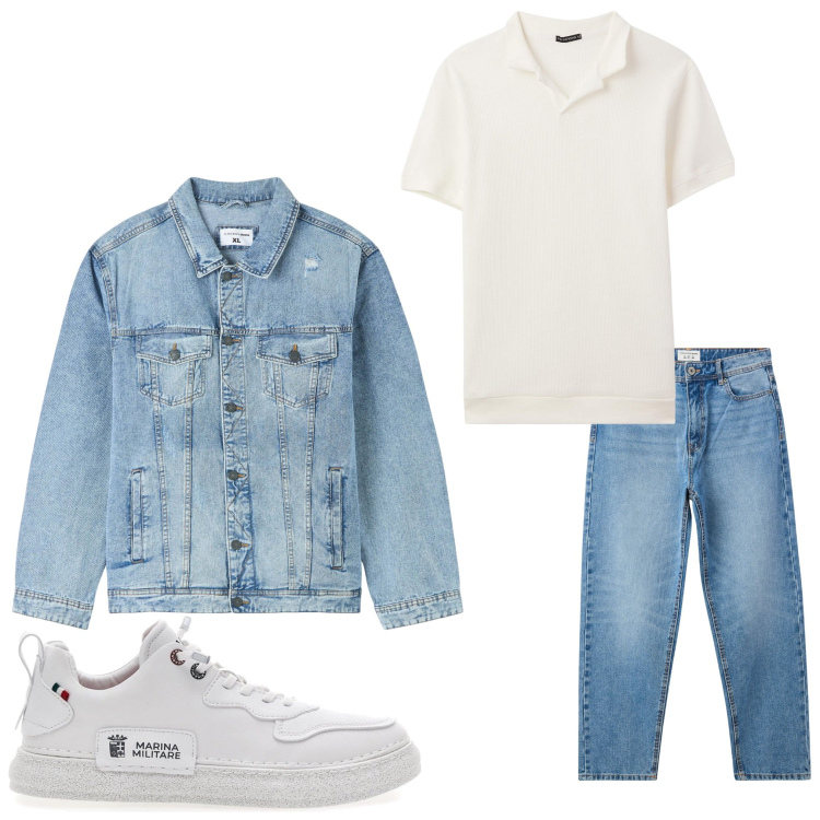 Outfit uomo - Casual jeans. Stile Casual per Tutti i giorni. Abbinamento con giacche, jeans, polo, sneakers.
