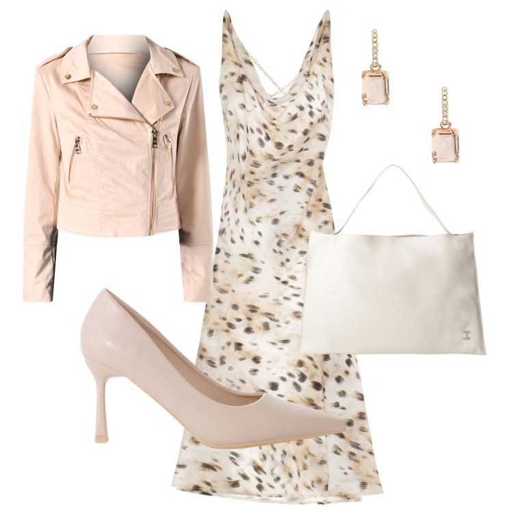 Outfit donna - Cerimonia primaverile. Stile Bon Ton per Cerimonia. Abbinamento con giacche, vestiti, décolleté, borse a spalla, orecchini.