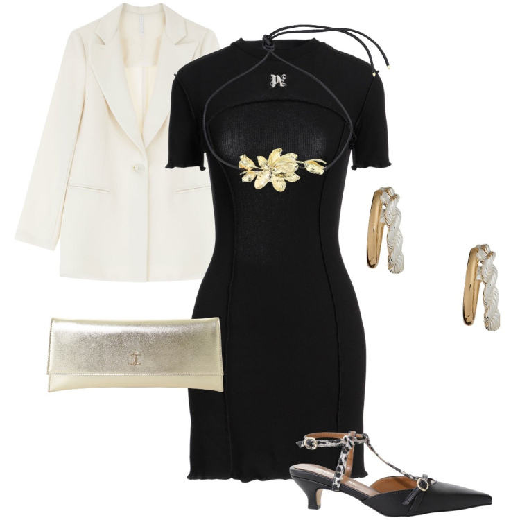 Outfit donna - Il ritorno delle scarpe bon ton. Stile Bon Ton per Cerimonia. Abbinamento con vestiti corti, blazer, décolleté, pochette, collane, orecchini.