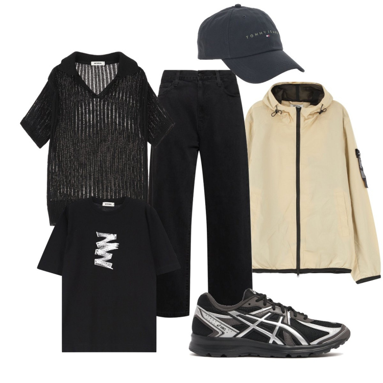 Outfit uomo - La maglia a rete. Stile Casual per Mare. Abbinamento con t-shirt, maglieria, giacche, cappelli, jeans, sneakers.