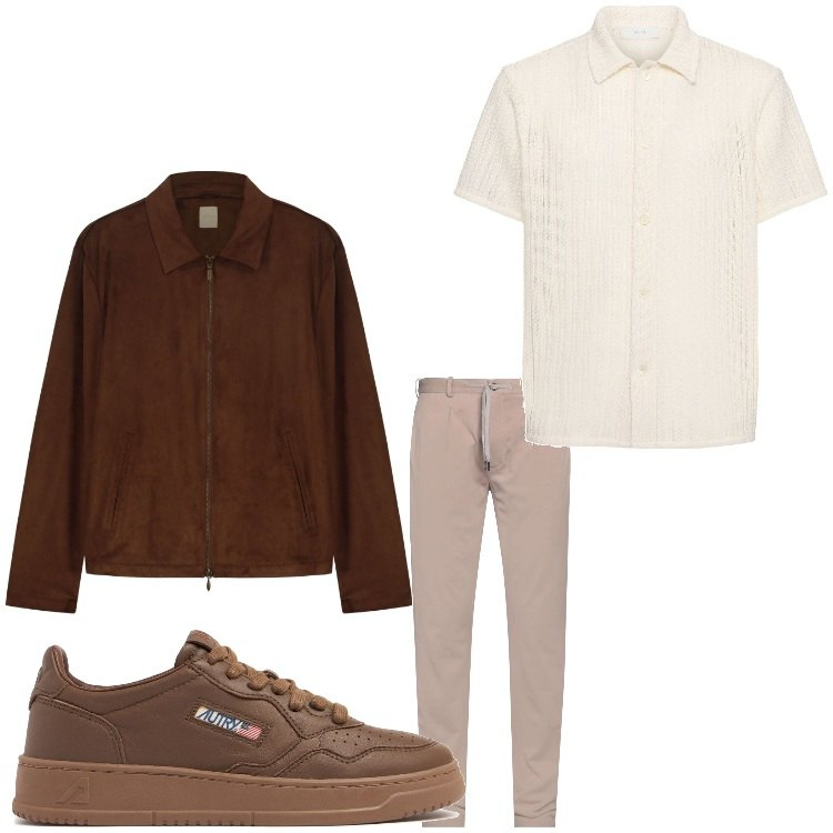 Outfit uomo - Gradazioni di marrone. Stile Casual per Tutti i giorni. Abbinamento con pantaloni chino, giacche, sneakers, camicie.
