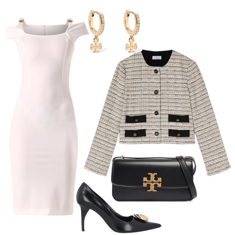 Outfit donna - Alla laurea di mio figlio. Stile Bon Ton per Cerimonia. Abbinamento con décolleté, vestiti a tubino, blazer, borse a spalla, orecchini.