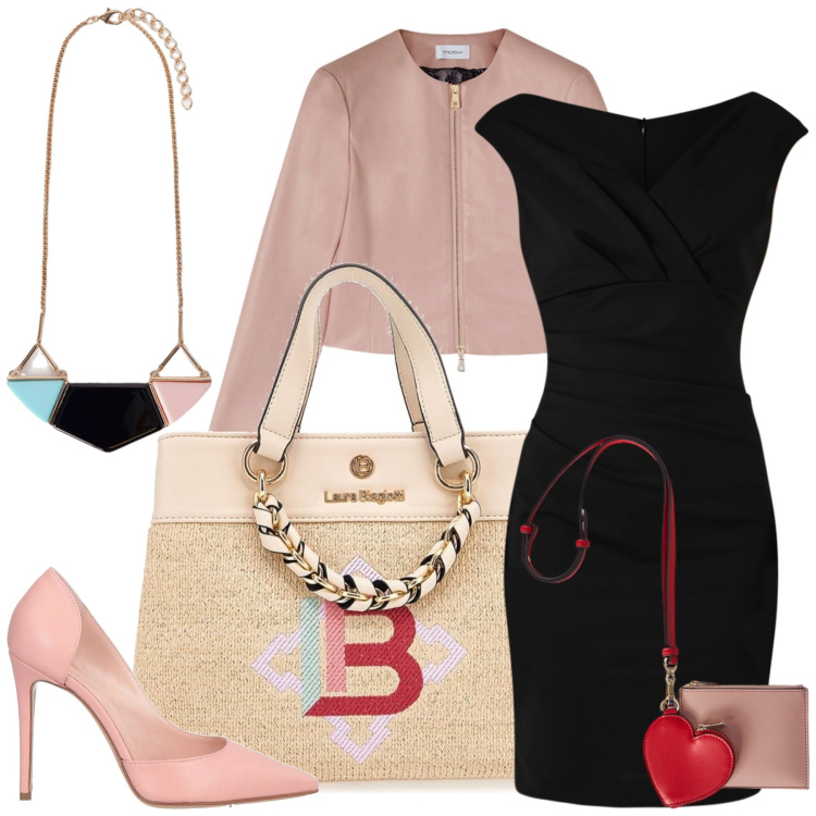 Outfit donna - La borsa LB. Stile Chic per Serata fuori. Abbinamento con décolleté, vestiti a tubino, blazer, portafogli, borse a mano, ciondoli.