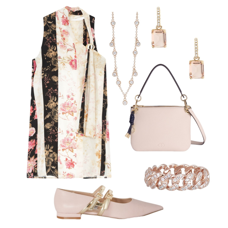 Outfit donna - Ballerine Mary Jane evento vintage. Stile Vintage retrò per Cerimonia. Abbinamento con anelli, collane, vestiti asimmetrici, orecchini, ballerine, borse a tracolla.