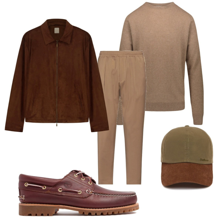 Outfit uomo - Le Timberland must have. Stile Trendy per Tutti i giorni. Abbinamento con pantaloni, maglieria, giacche, scarpe stringate, cappelli con visiera.