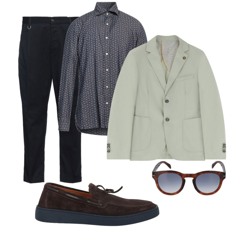 Outfit uomo - Total look #2099847. Stile Business/Elegante per Ufficio. Abbinamento con camicie, pantaloni, scarpe stringate, giacche, occhiali da sole.