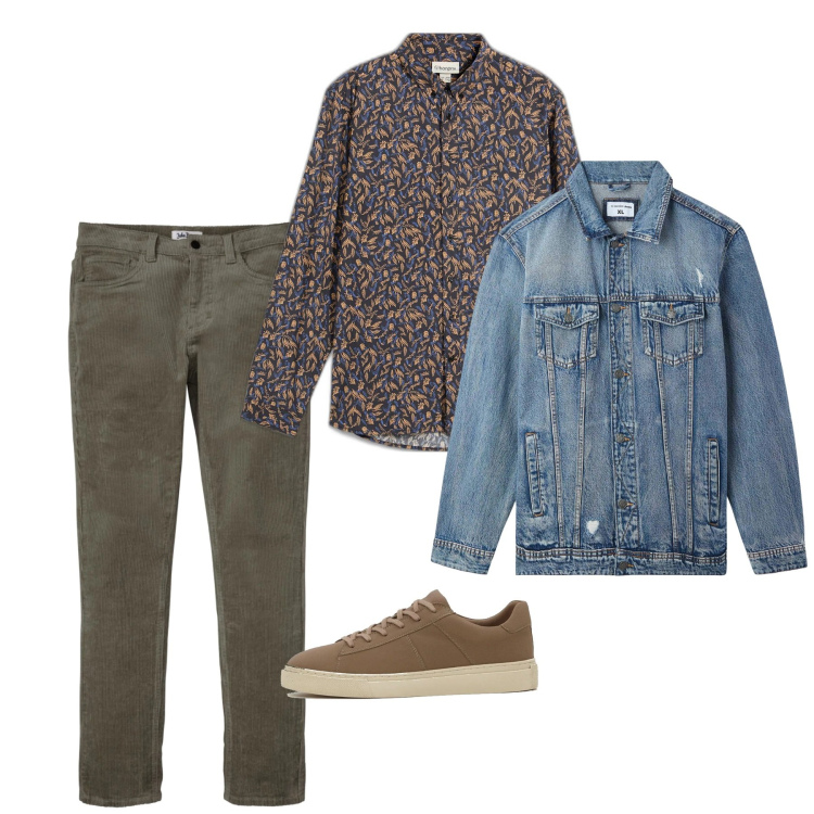 Outfit uomo - Aprile. Stile Casual per Tutti i giorni. Abbinamento con pantaloni, sneakers, camicie, giacche.